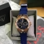 GUESS Multifunction Crystal Rose Gold Blue Rubber Strap watch Grade : Original Size : 39 mm. พร้อมกล่อง อปก สำเนา