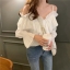 เสื้อลินินเปิดไหล่ แขนยาว Linen blouse