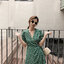 [ Green ] Blossom mini dress เดรสสั้นชีฟอง ลายดอก