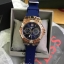 GUESS Multifunction Crystal Rose Gold Blue Rubber Strap watch Grade : Original Size : 39 mm. พร้อมกล่อง อปก สำเนา