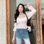 RIYA Blouse top 🥨 เสื้อคอเหลี่ยม แขนจั๊มพ์