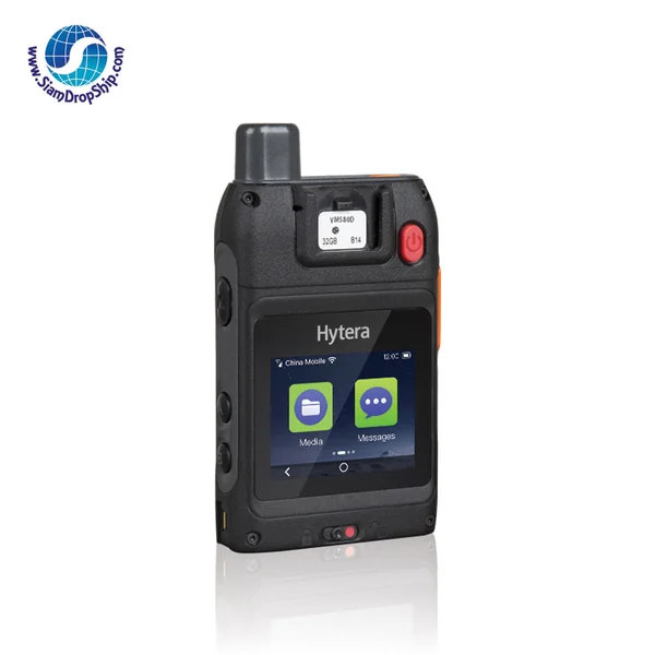 กล้องติดตัวเจ้าหน้าที่ กล้องติดลำตัว Hytera รุ่น VM580D TH (BWC) 4G บางเฉียบรุ่นใหม่ ง่ายต่อการใช้งาน เป็นวิทยุ PoC จับภาพได้ชัดเจนในสภาวะที่มีแสงน้อย ความละเอียด HD หน้าจอ 2" หนัก 172 กรัม แบตเตอรี่ 3,500 mAh บันทึกวิดีโอต่อเนื่องได้ 8 ชั่วโมง