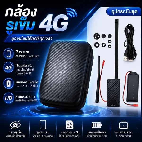 กล้องรูเข็ม 4G ใส่ซิมได้ทุกเครือข่าย...ดูออนไลน์ผ่านมือถือได้ทุกที่ ความละเอียดวีดิโอ FULL HD 1,920 x 1,080 Pixels ใช้งานในที่แสงน้อยได้ดี แบตนาน Standby ได้ 6-8 ชั่วโมง เหมาะใช้งาน DIY เข้ากับสภาวะแวดล้อมต่างๆ image 7 กล้องรูเข็ม 4G ใส่ซิมได้ทุกเครือข่าย...ดูออนไลน์ผ่านมือถือได้ทุกที่ ความละเอียดวีดิโอ FULL HD 1,920 x 1,080 Pixels ใช้งานในที่แสงน้อยได้ดี แบตนาน Standby ได้ 6-8 ชั่วโมง เหมาะใช้งาน DIY เข้ากับสภาวะแวดล้อมต่างๆ image 7
