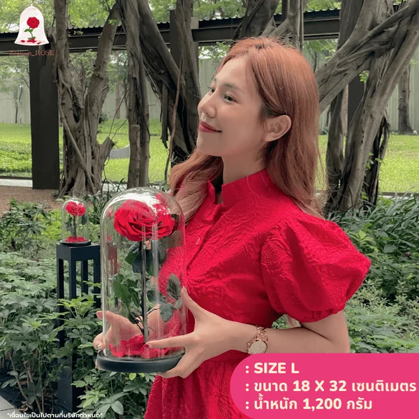 กุหลาบสดในโหลแก้ว 3 ขนาด Size S, M, L พร้อมกล่องสุด Premium image 12 กุหลาบสดในโหลแก้ว 3 ขนาด Size S, M, L พร้อมกล่องสุด Premium image 12