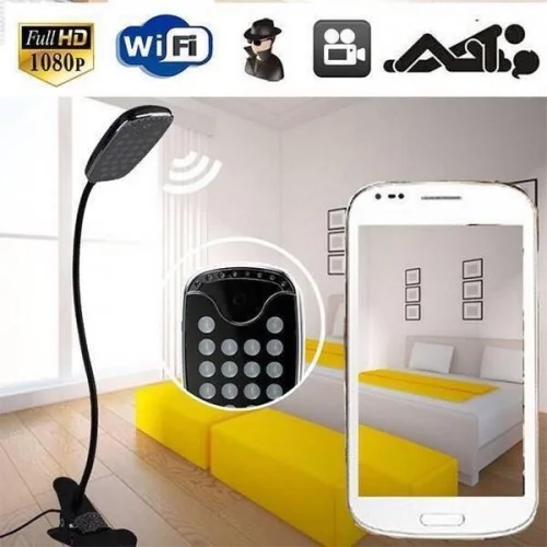 กล้องโคมไฟ LED ไร้สาย รุ่น WIFI ความละเอียดวีดิโอ Full HD 1,920 x 1,080 Pixels ดูวีดีโอสดได้/ฟังเสียงสดได้และบันทึกภาพได้ผ่าน Smart Phone