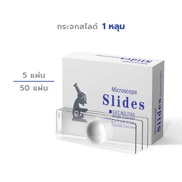 อุปกรณ์ชีววิทยา - เคมี กระจกสไลด์ Microscope แบบ 1 หลุม Single Concave image 9