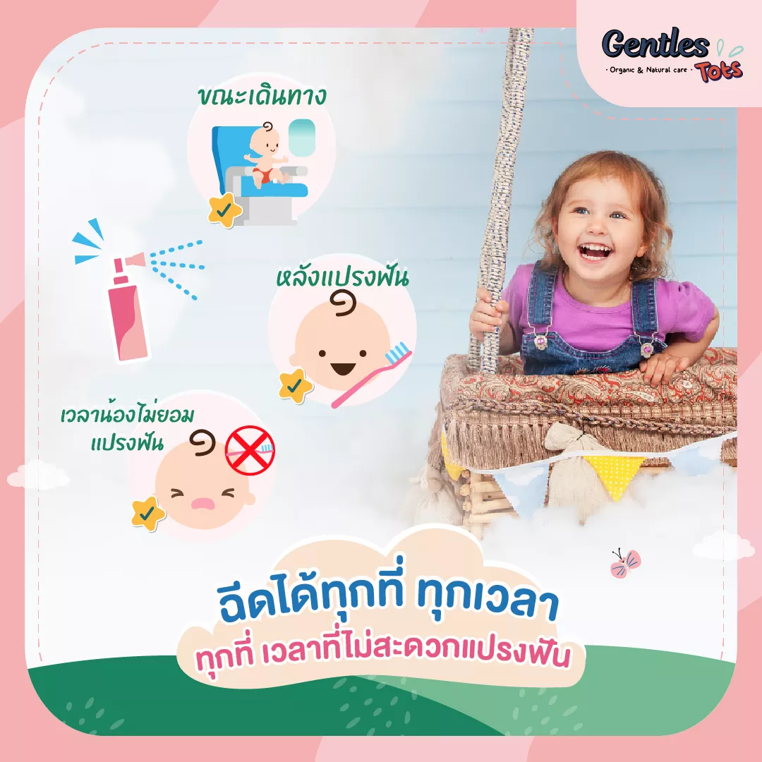 สเปรย์ป้องกันฟันผุ สำหรับเด็ก ดูแลช่องปากและฟัน Organic Gentles Tots