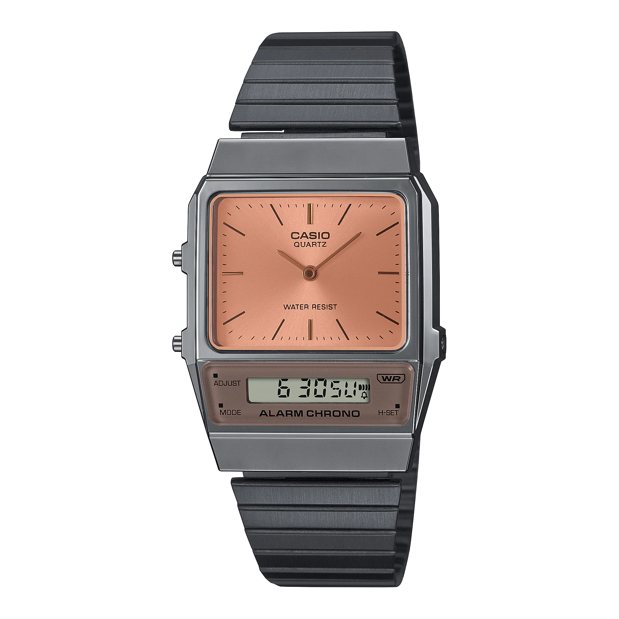 Casio นาฬิกาข้อมือ Classic รุ่น AQ-800ECGG-4ADF สีส้ม เทา 2 ระบบ เข็มเเละดิจิตอล สินค้าของเเท้ รับประกันศูนย์ CMG