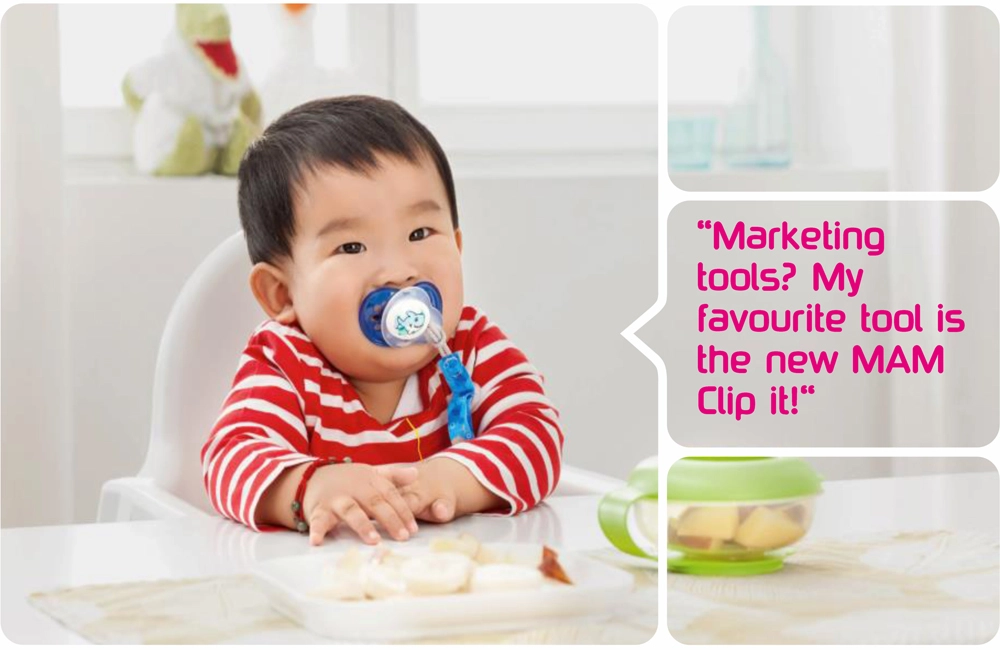 MAM Clip it สายคล้อง จุกหลอก พร้อมคลิปหนีบเสื้อ สายปรับความยาวได้ 0m+ BPA free สามารถใช้ได้กับจุกหลอกทุกยี่ห้อ มาพร้อมห่วงคล้อง