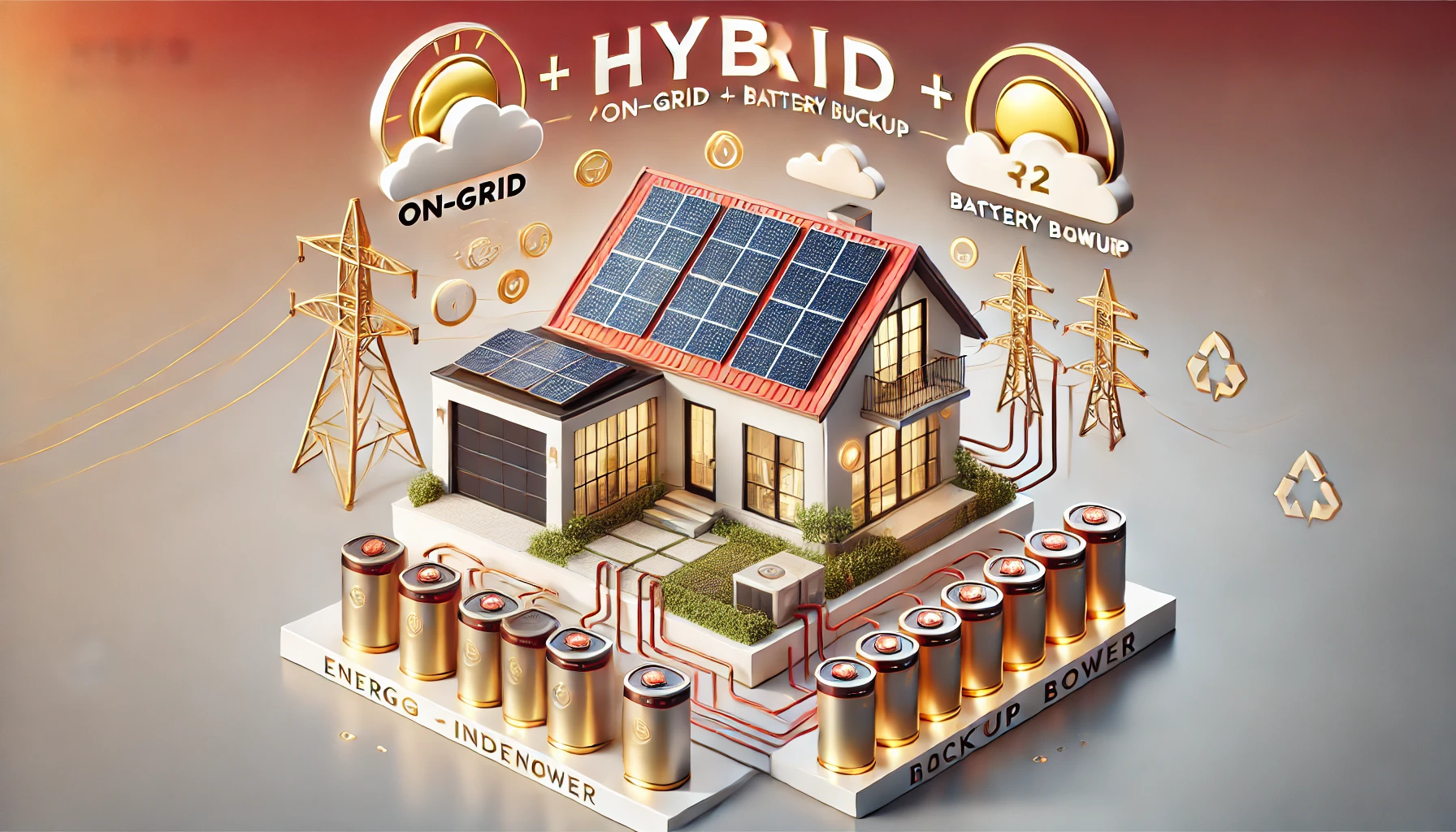 ระบบ Hybrid (On-Grid + แบตเตอรี่สำรอง) ⚡🔋