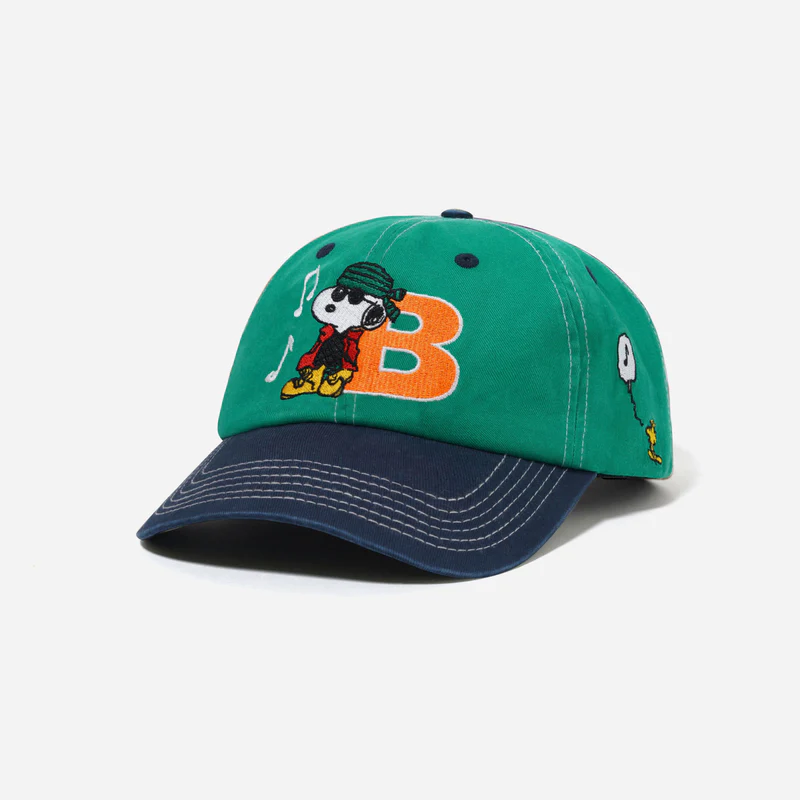 Peanuts X Butter Goods Music Snapback Cap washed kelly green/navy