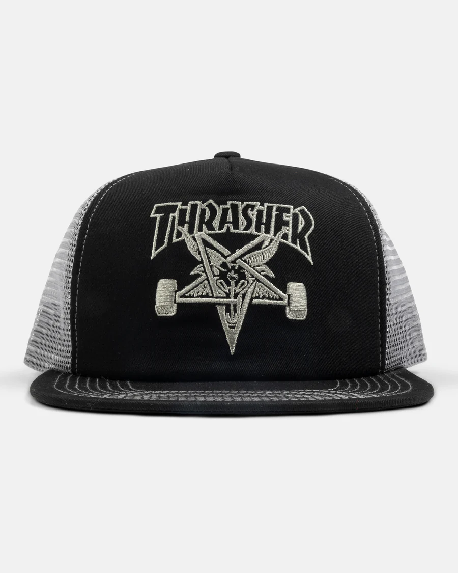 Thrasher Embroidered Skategoat Trucker Hat Black/Grey