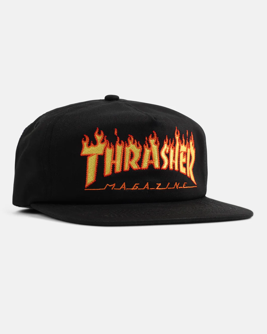 Thrasher Flame Snapback Black