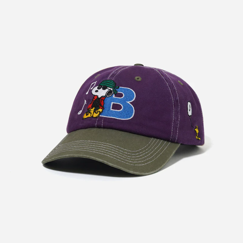 Peanuts X Butter Goods Music Snapback Cap washed purple/fern