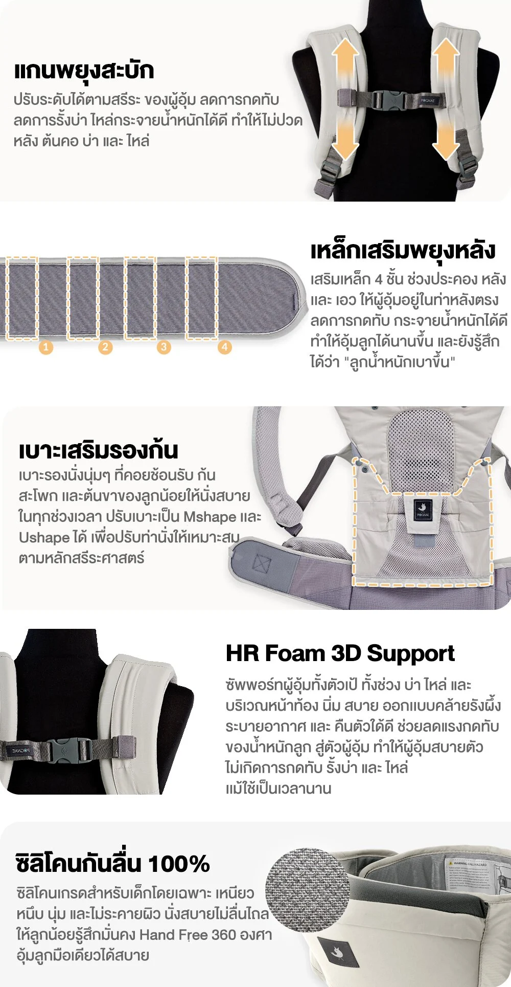 POGNAE เป้อุ้มเด็ก No.5 Max (0-4Y)